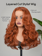 Burnt Orange Pre-Everything Ocean Wave Wig Colored Human Hair Glueless Lace Wigs